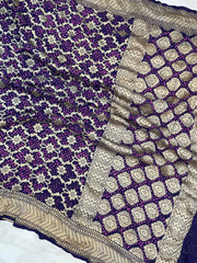 Pure Georgette Banarasi Bandhej Handloom Saree - The Handlooms