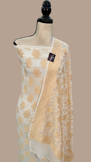 Pure Khaddi Georgette Banarasi Dress material - The Handlooms