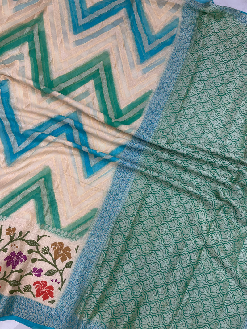 Pure Chiffon Khaddi Banarasi Saree - The Handlooms