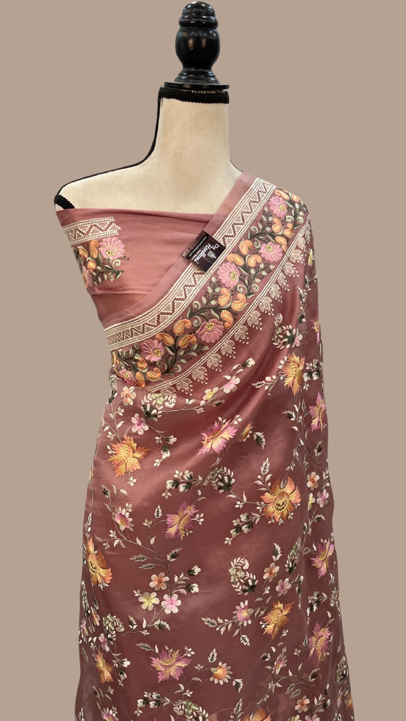 Organza Chikankari Handloom Banarasi Saree - The Handlooms