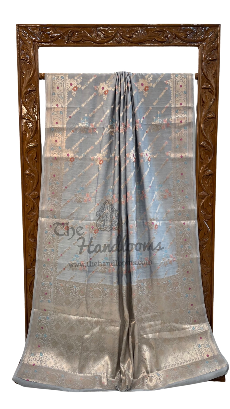 Pure Chiniya Silk Handloom Banarasi Saree - The Handlooms