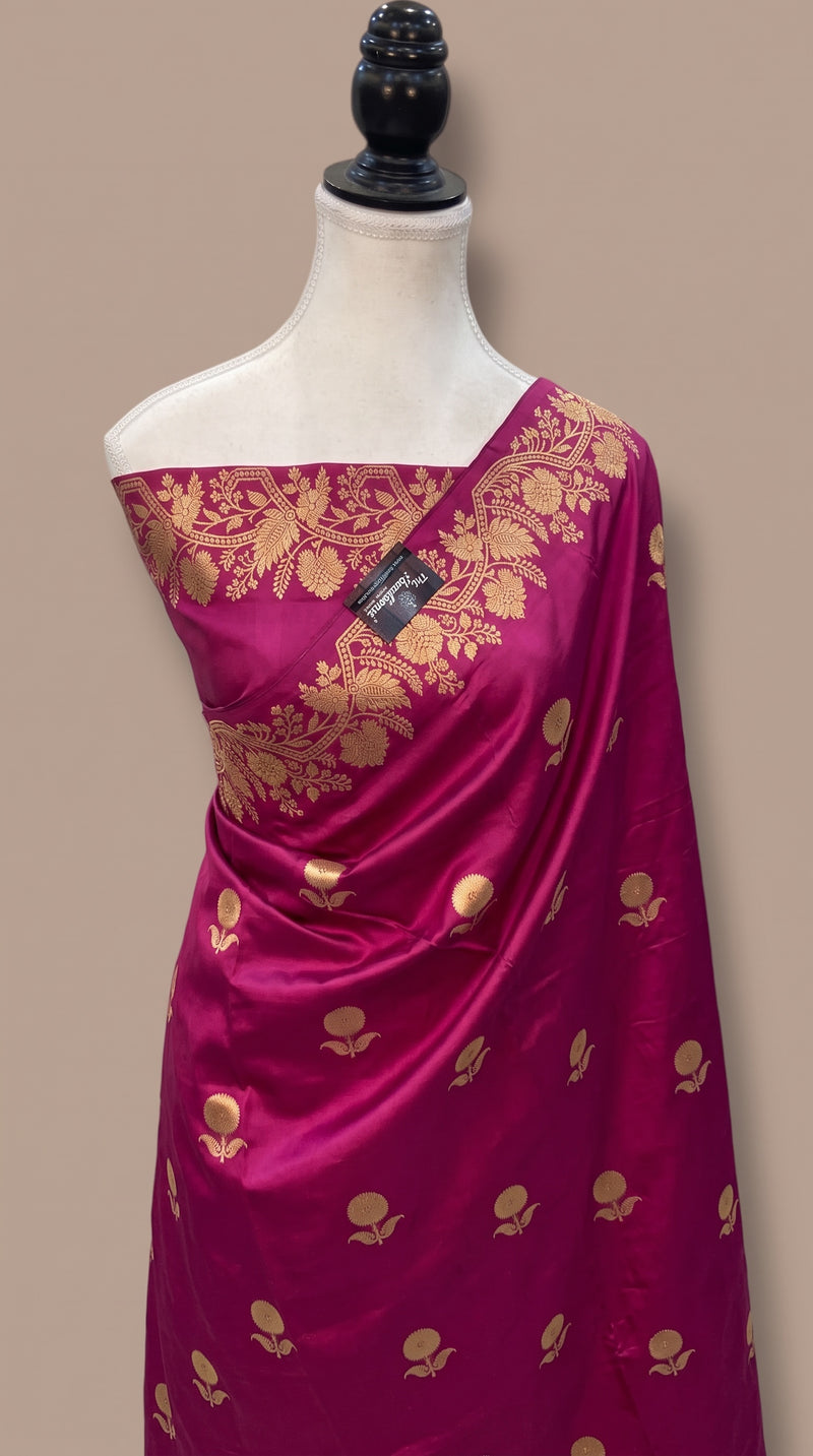 Pure Katan Silk Banarasi Handloom Saree - All Over Kadua Motifs