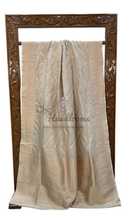 Pure Katan Silk Banarasi Handloom Saree - All over Jaal work - The Handlooms