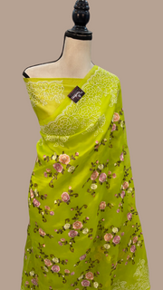 Organza Chikankari Handloom Banarasi Saree - The Handlooms