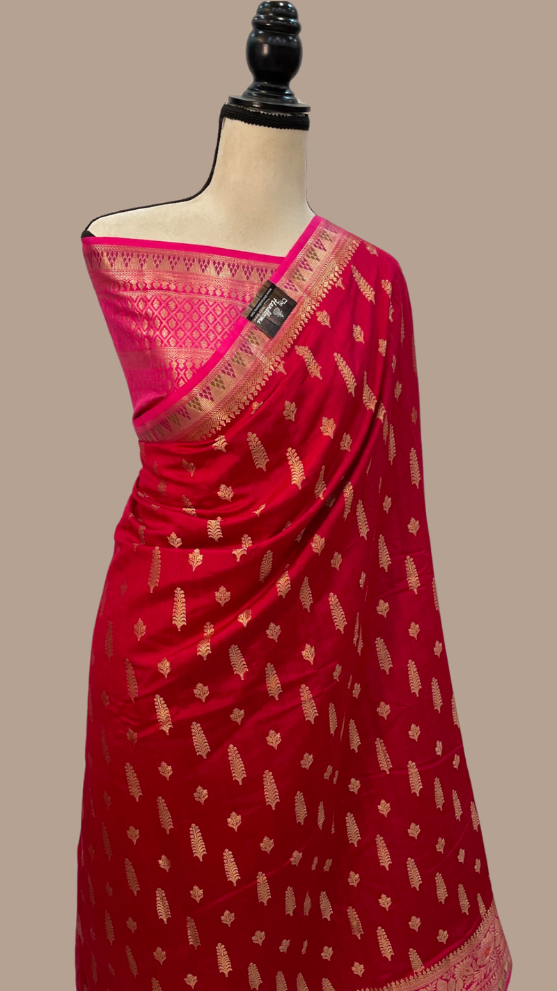 Pure Chiniya Silk Banarasi Saree - Gold Zari - The Handlooms