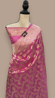 Pure Katan Silk Banarasi Handloom Saree - All over Jaal work - The Handlooms
