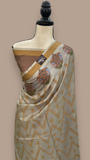 Pure Tussar Silk Handloom Banarasi Saree - The Handlooms