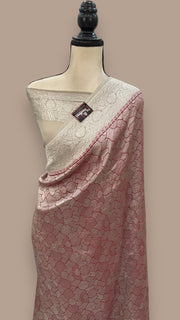 Red Khaddi Georgette Handloom Banarasi Saree - Tanchui Brocade - The Handlooms