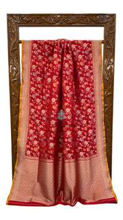 Pure Katan Silk Banarasi Handloom Saree - All over Jaal work - With Meenakari - The Handlooms