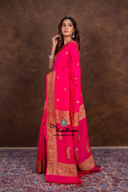 Tussar Georgette Handloom Banarasi Saree - Antique Zari - The Handlooms