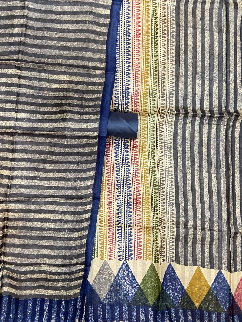 Pure Tussar Silk Handloom Banarasi Dress Material