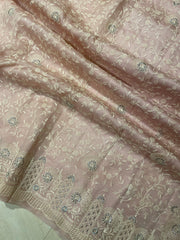 Pure Organza Chikankari Handloom Banarasi Saree - The Handlooms