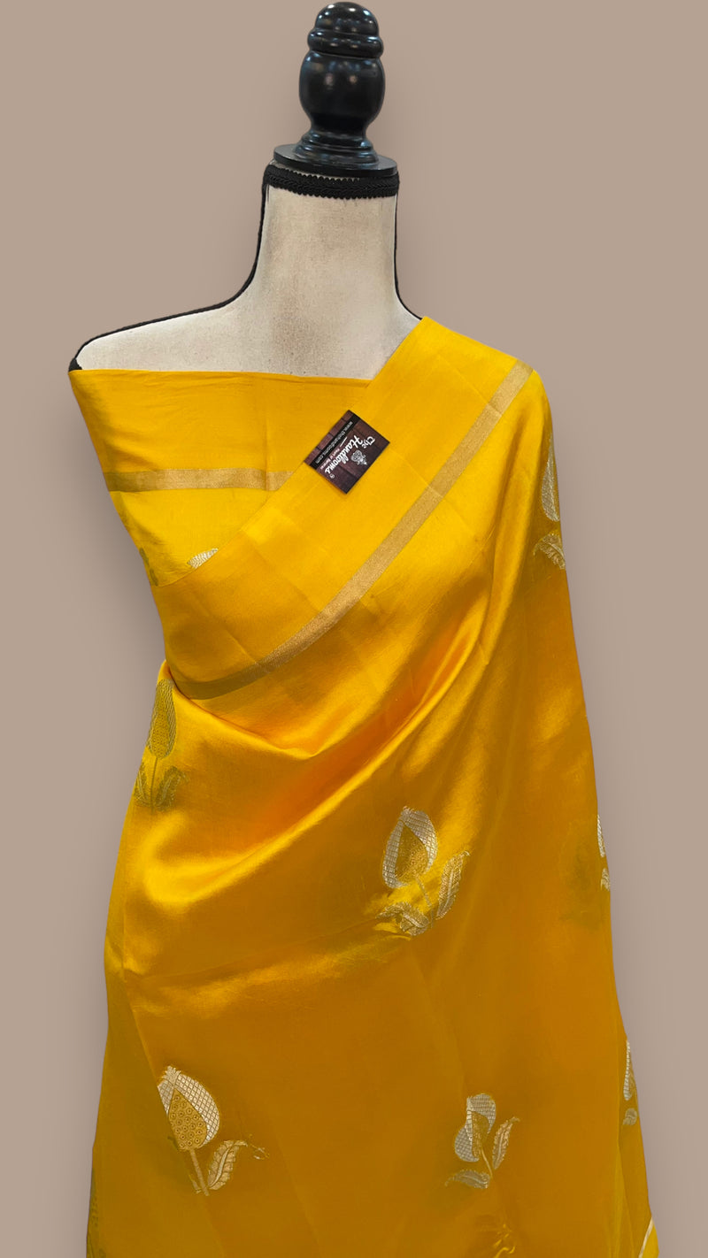 Pure Mango Silk Banarasi Handloom Saree - The Handlooms