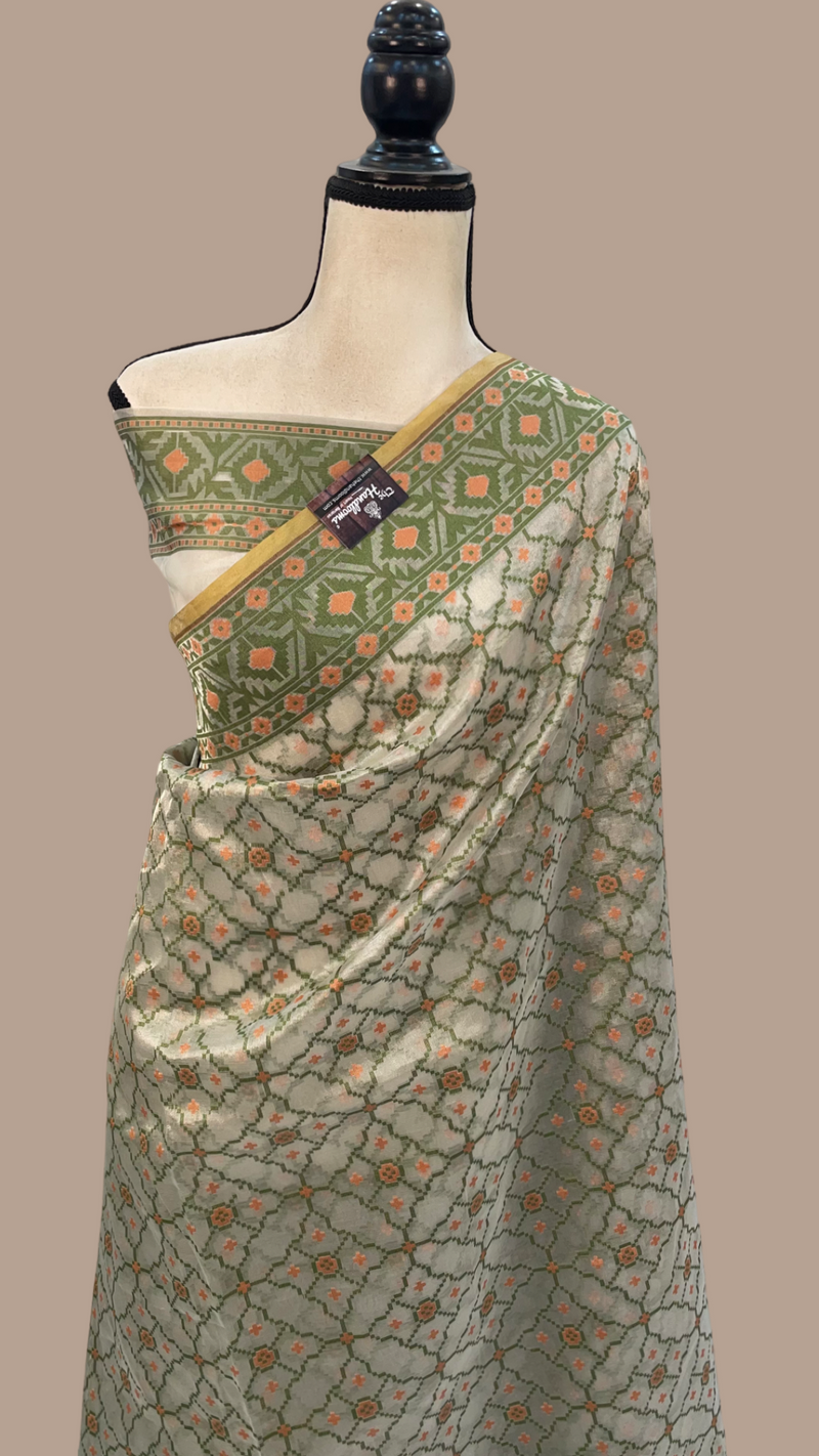 Pure Kora Tissue Handloom Banarasi Saree - The Handlooms