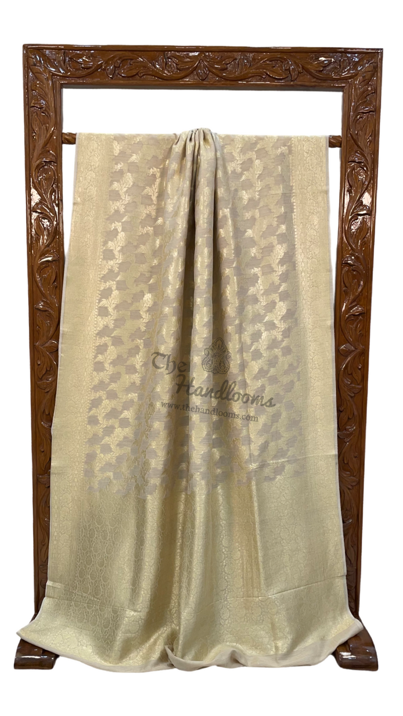 Moonga Georgette Handloom Banarasi Saree - The Handlooms