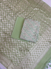 Pure Khaddi Georgette Banarasi Dress material - The Handlooms