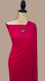 Pure Georgette Chikankari Handloom Banarasi Saree - The Handlooms