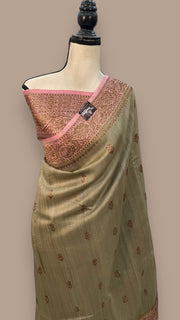 Pure Tussar Silk Handloom Banarasi Saree - The Handlooms