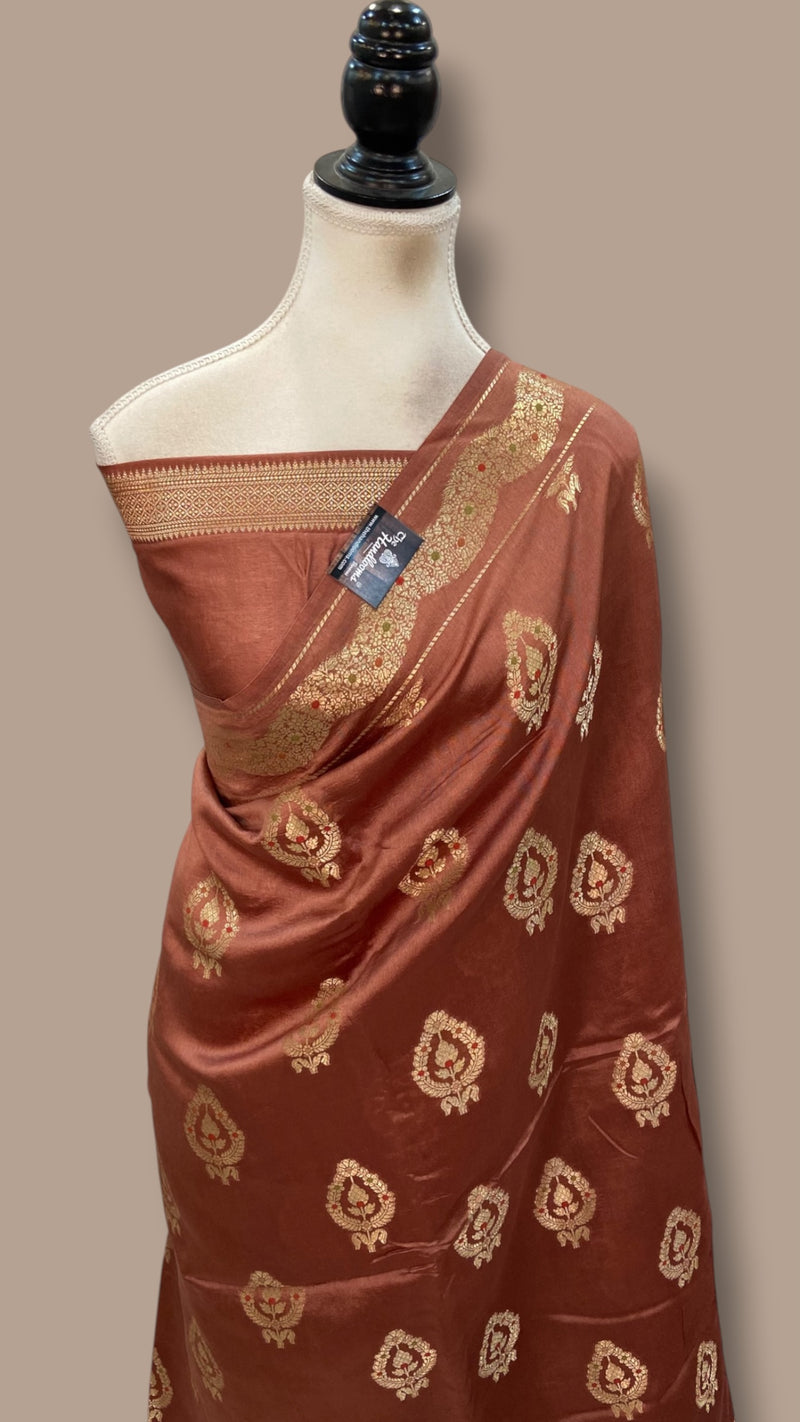 Pure Mango Silk Banarasi Handloom Saree - The Handlooms