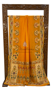 Pure Georgette Banarasi Handloom Saree - with meenakari work - The Handlooms