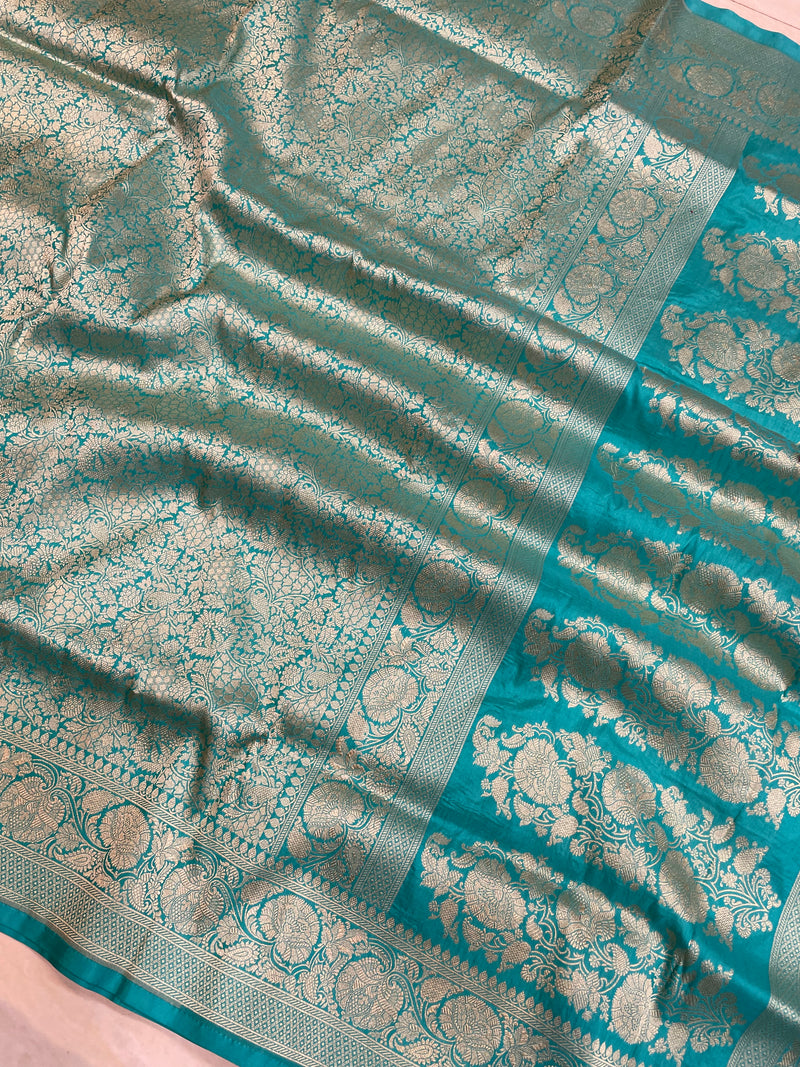 Pure Katan Silk Banarasi Handloom Saree - Tanchui Brocade - The Handlooms