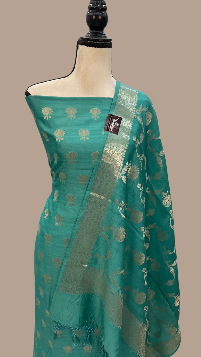 Pure Chiniya Silk Handlooms Banarasi Dress material - The Handlooms