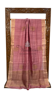 Pure Matka Tussar Silk Handloom Banarasi Saree - The Handlooms