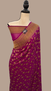 Khaddi Georgette Banarasi Saree -  Antique zari - The Handlooms
