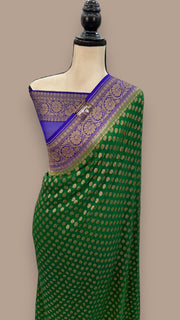 Khadki Georgette Banarasi Saree -  Antique zari - The Handlooms