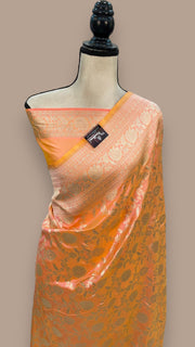 Pure Katan Silk Banarasi Handloom Saree - All over Jaal work - The Handlooms