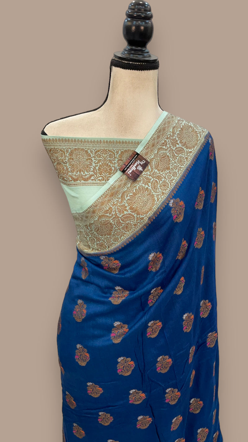 Moonga Georgette Handloom Banarasi Saree - The Handlooms