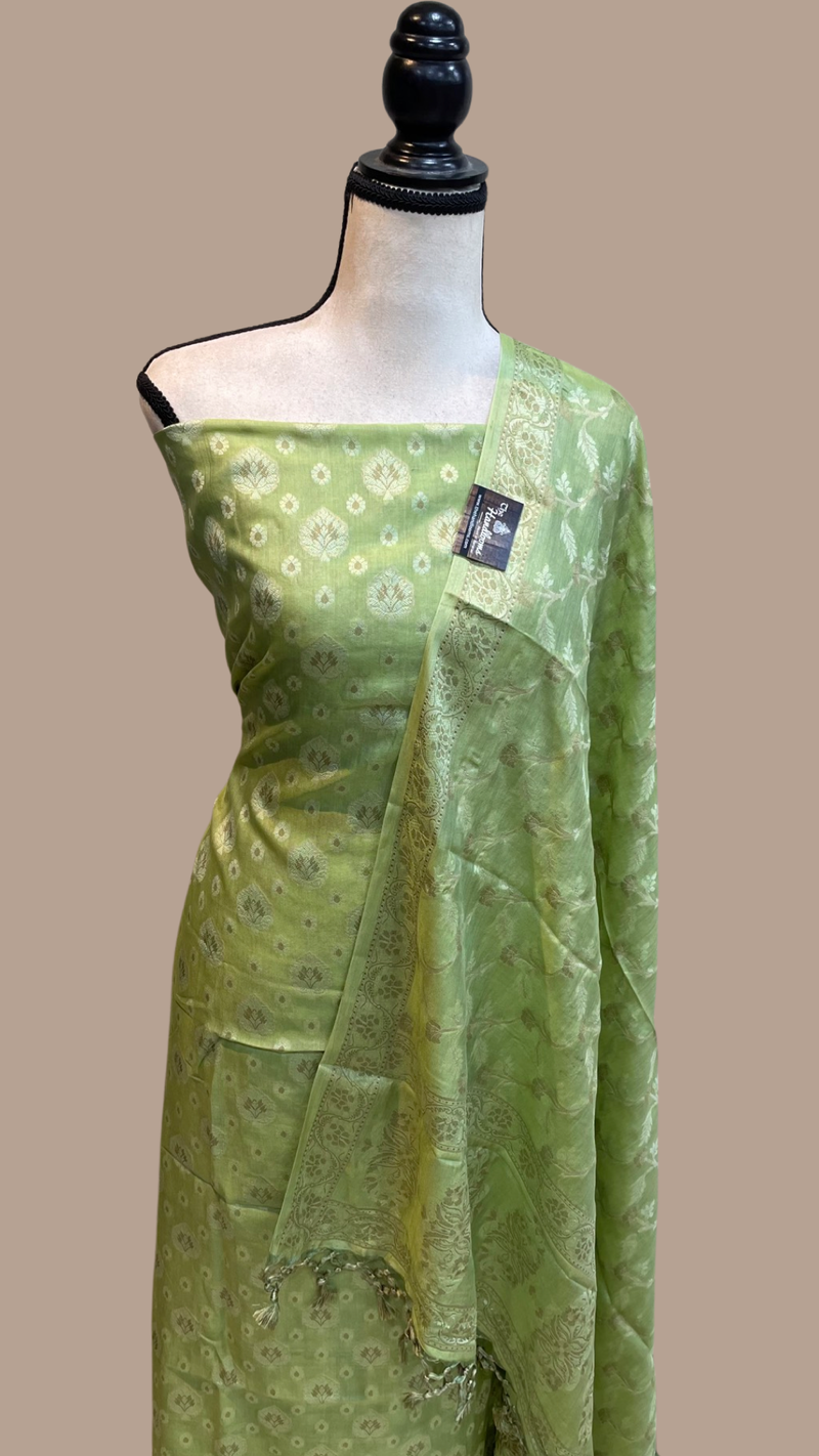 Pure Butter Silk Banarasi Dress material - The Handlooms