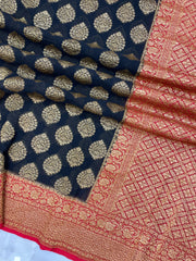 Khaddi Georgette Banarasi Saree -  Antique zari - The Handlooms