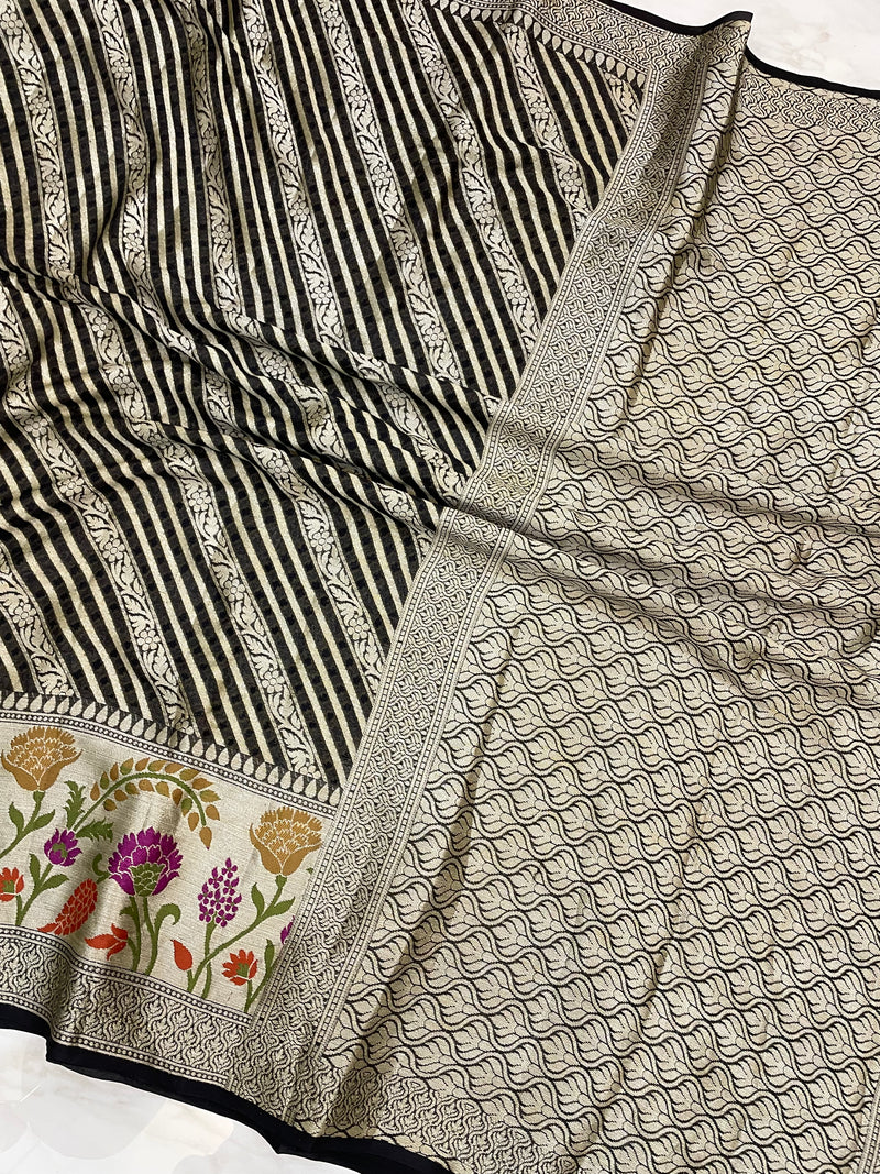 Pure Chiffon Khaddi Banarasi Saree - The Handlooms