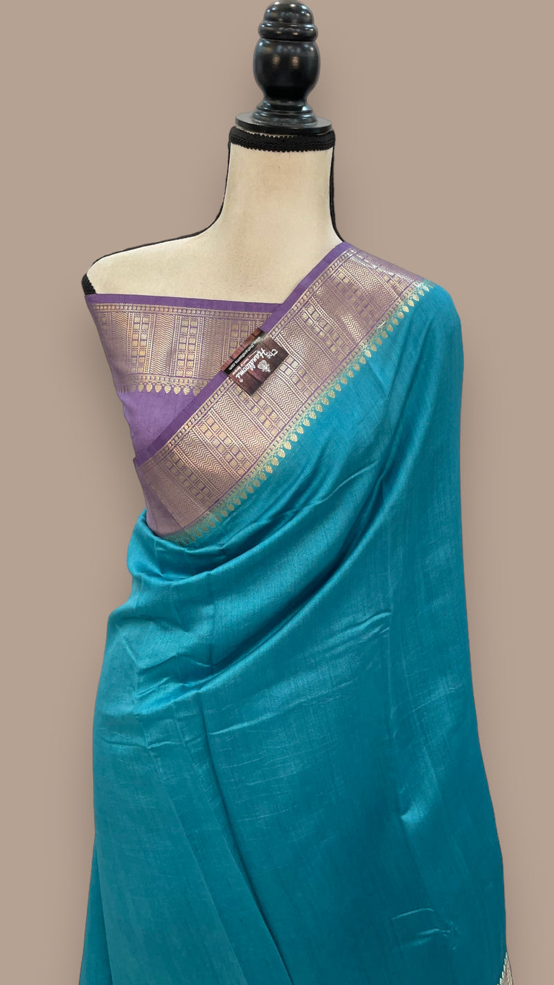 Pure Chiniya Silk Khaddi Handloom Banarasi Saree - The Handlooms