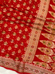 Pure Chiffon Khaddi Banarasi Saree - The Handlooms