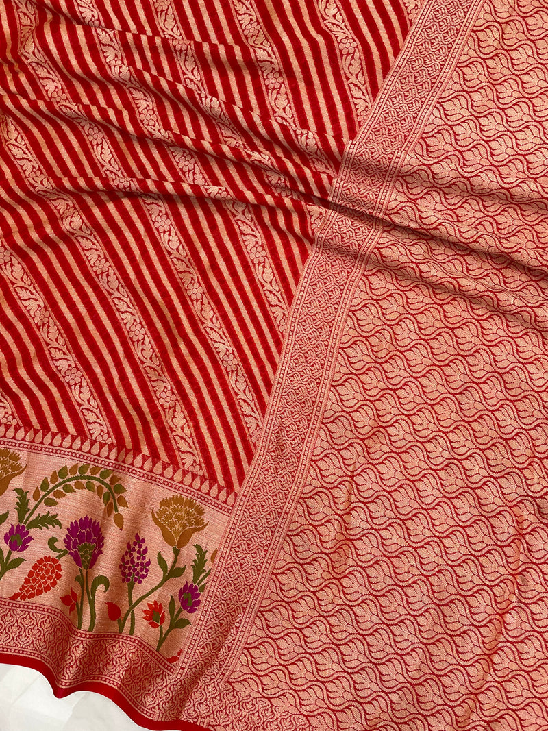 Pure Chiffon Khaddi Banarasi Saree - The Handlooms