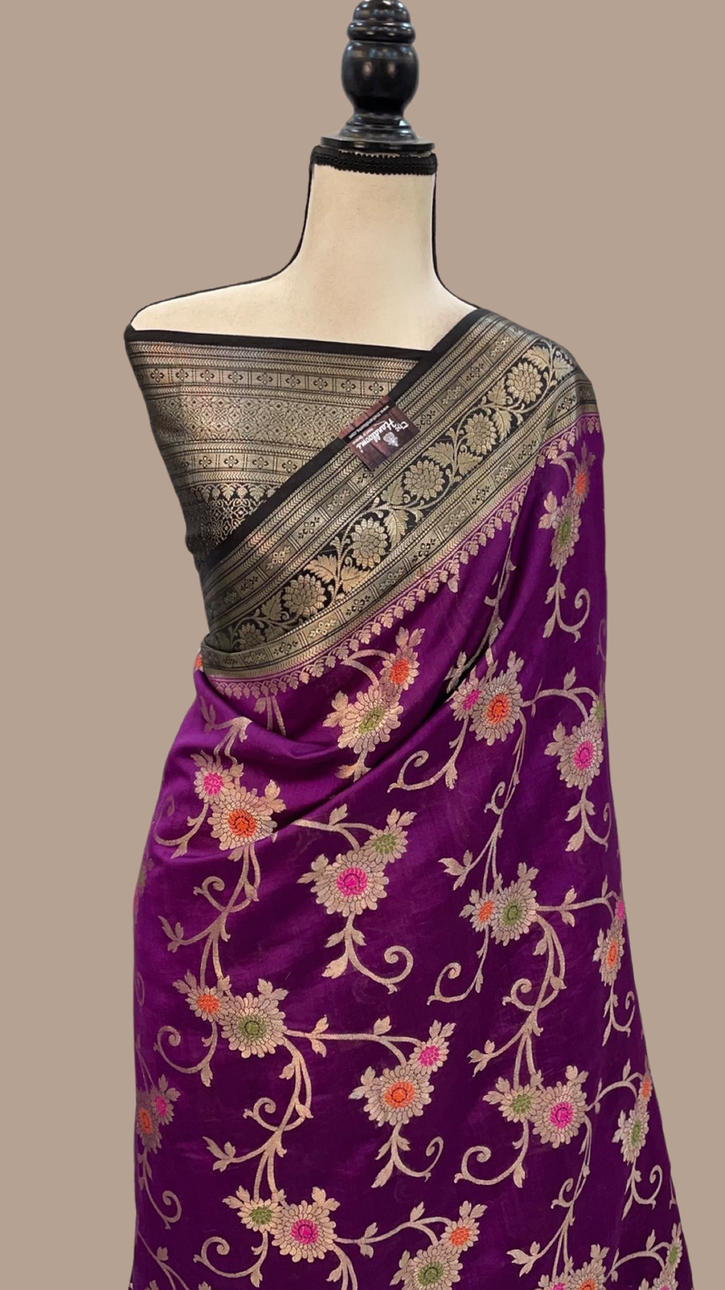 Pure Chiniya Silk Handloom Banarasi Saree - The Handlooms