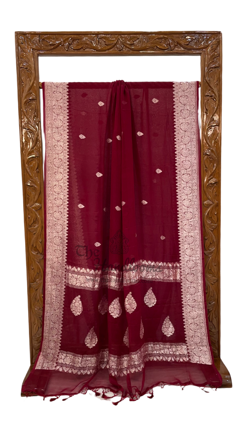 Pure Georgette Banarasi Handloom Saree - The Handlooms