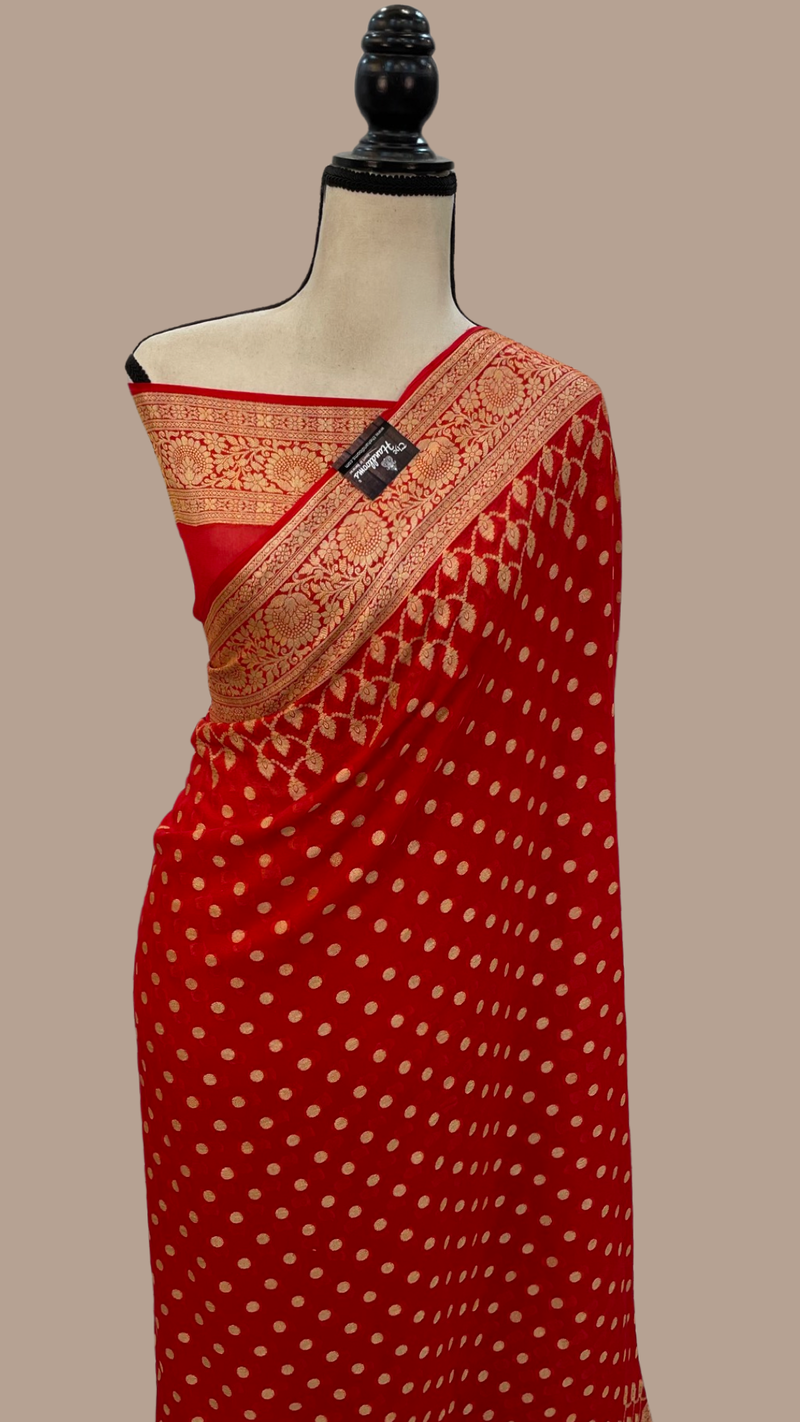 Pure Chiffon Khaddi Banarasi Saree - The Handlooms