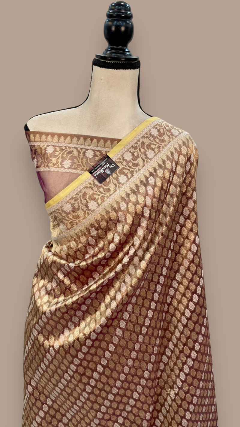 Pure Tissue Reshmi zari Banarasi Saree - The Handlooms