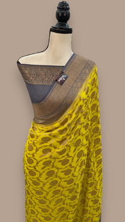 Khadki Georgette Banarasi Saree -  Antique zari - The Handlooms