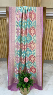 Pure Khaddi Georgette Dupatta - water zari - The Handlooms