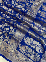 Pure Katan Silk Banarasi Handloom Saree - All Over Jaal Work - The Handlooms