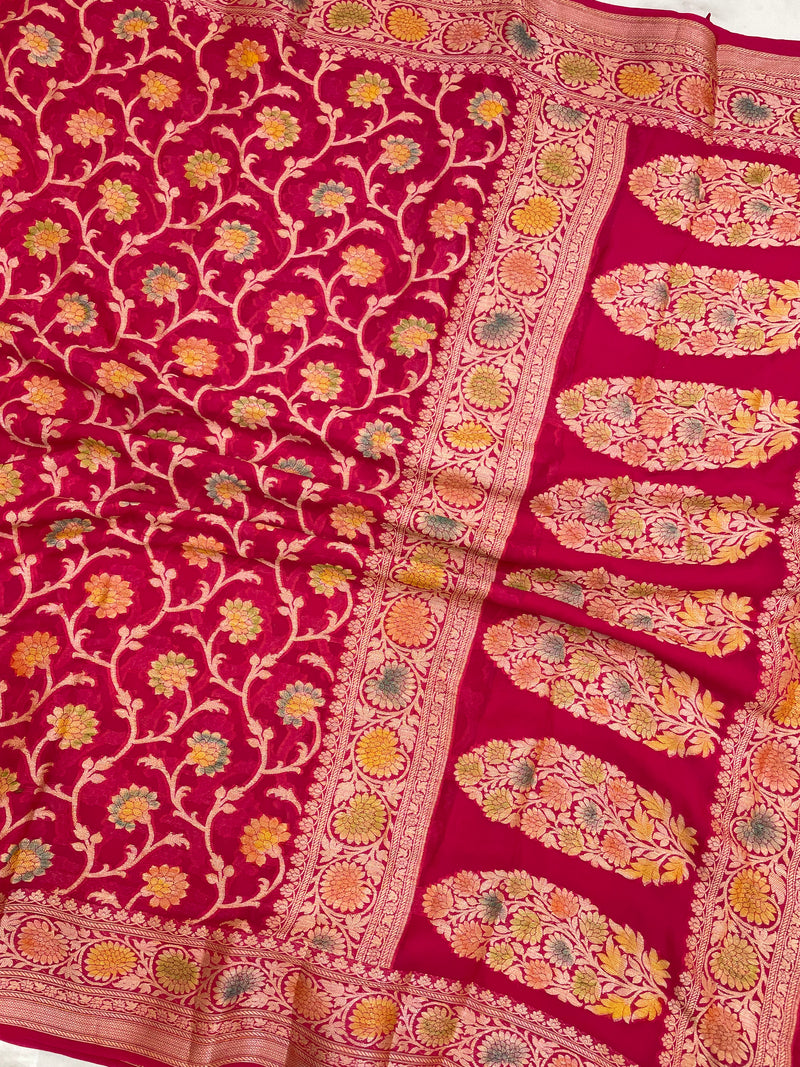Pure Chiffon Khaddi Banarasi Saree - The Handlooms