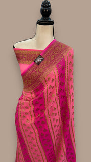 Khaddi Georgette Banarasi Saree -  Antique zari - The Handlooms