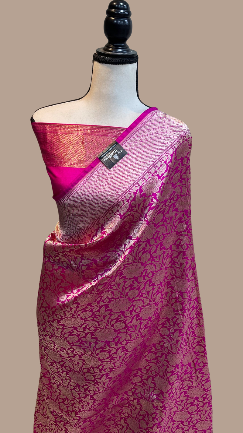 Pure Katan Silk Banarasi Handloom Saree - Tanchui Brocade - The Handlooms