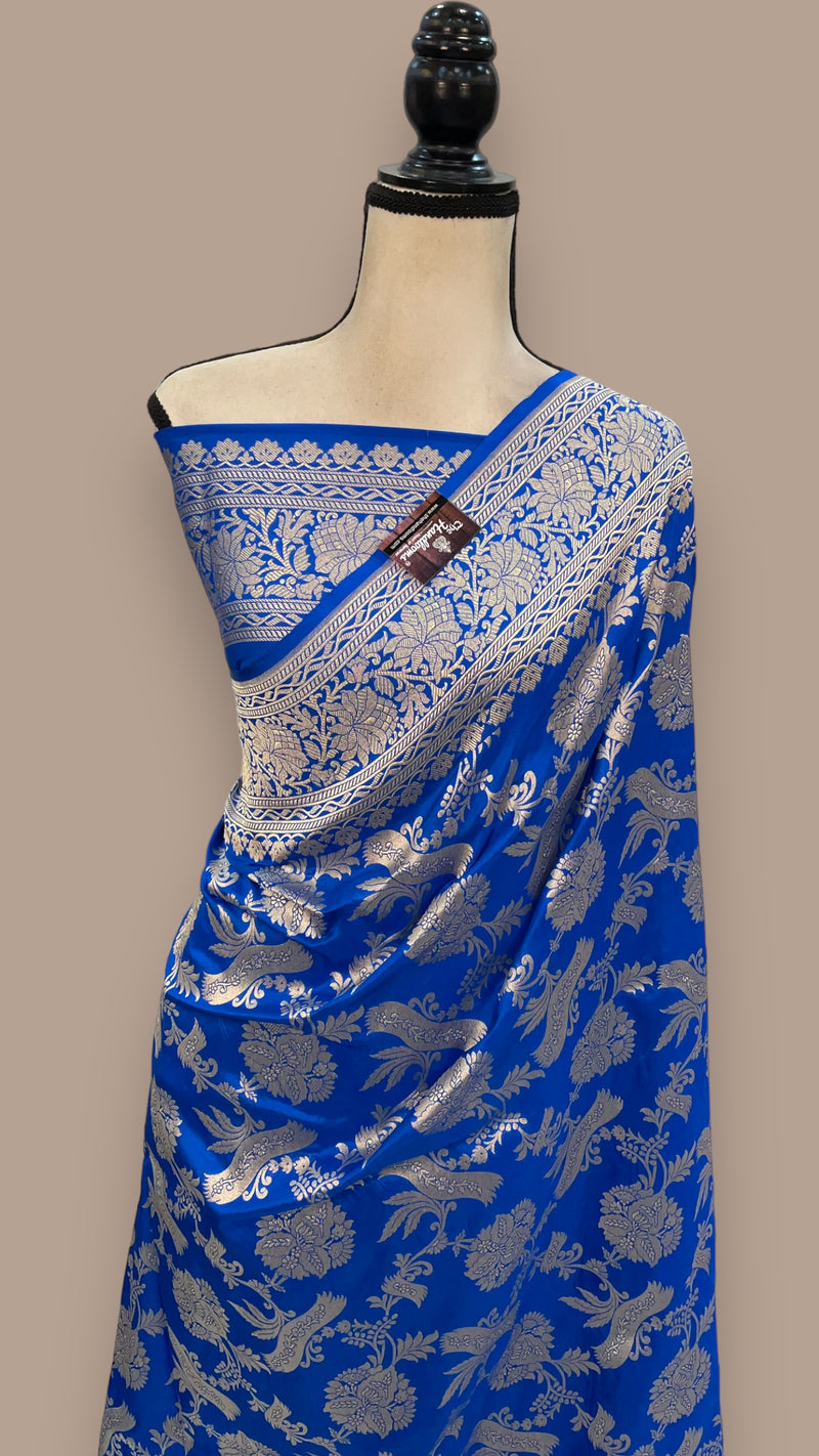 Pure Katan Silk Banarasi Handloom Saree - All Over Jaal Work - The Handlooms