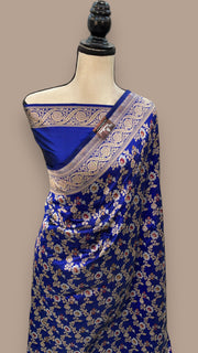 Pure Katan Silk Banarasi Handloom Saree - All over Jaal work with Meenakari - The Handlooms