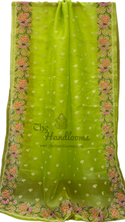 Pure Organza Chikankari Handloom Banarasi Saree - The Handlooms